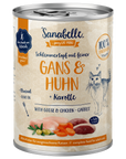 Artikel mit dem Namen Sanabelle Schlemmertopf Gans & Huhn im Shop von zoo.de , dem Onlineshop für nachhaltiges Hundefutter und Katzenfutter.