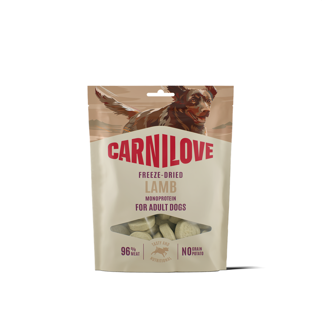 Carnilove Freeze-Dried Lamm Snack für Hunde, 60-g-Beutel
