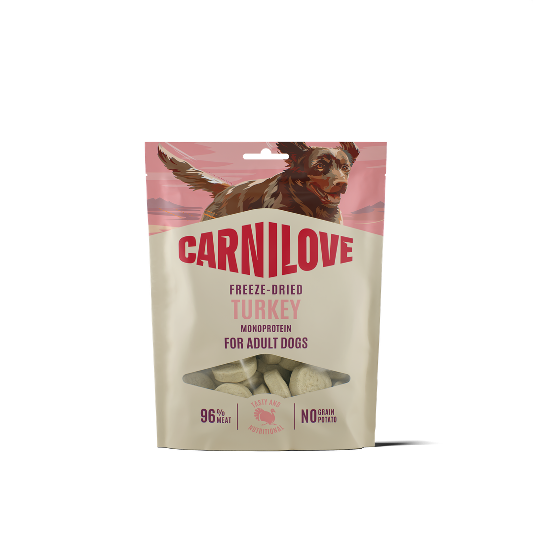 Carnilove Freeze-Dried Pute Snack für Hunde, 60-g-Beutel
