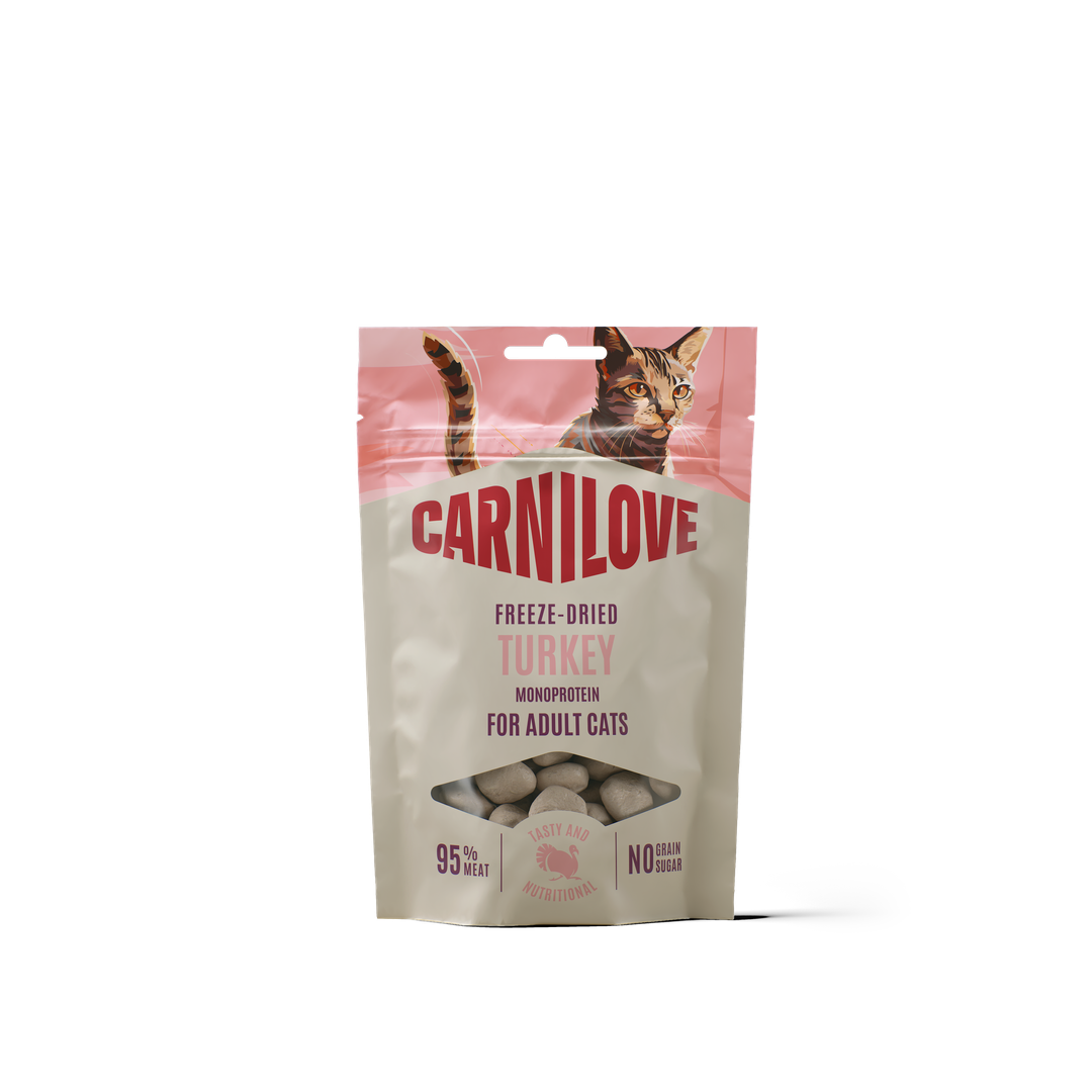 Carnilove Freeze-Dried Pute Snack für Katzen, 40-g-Beutel