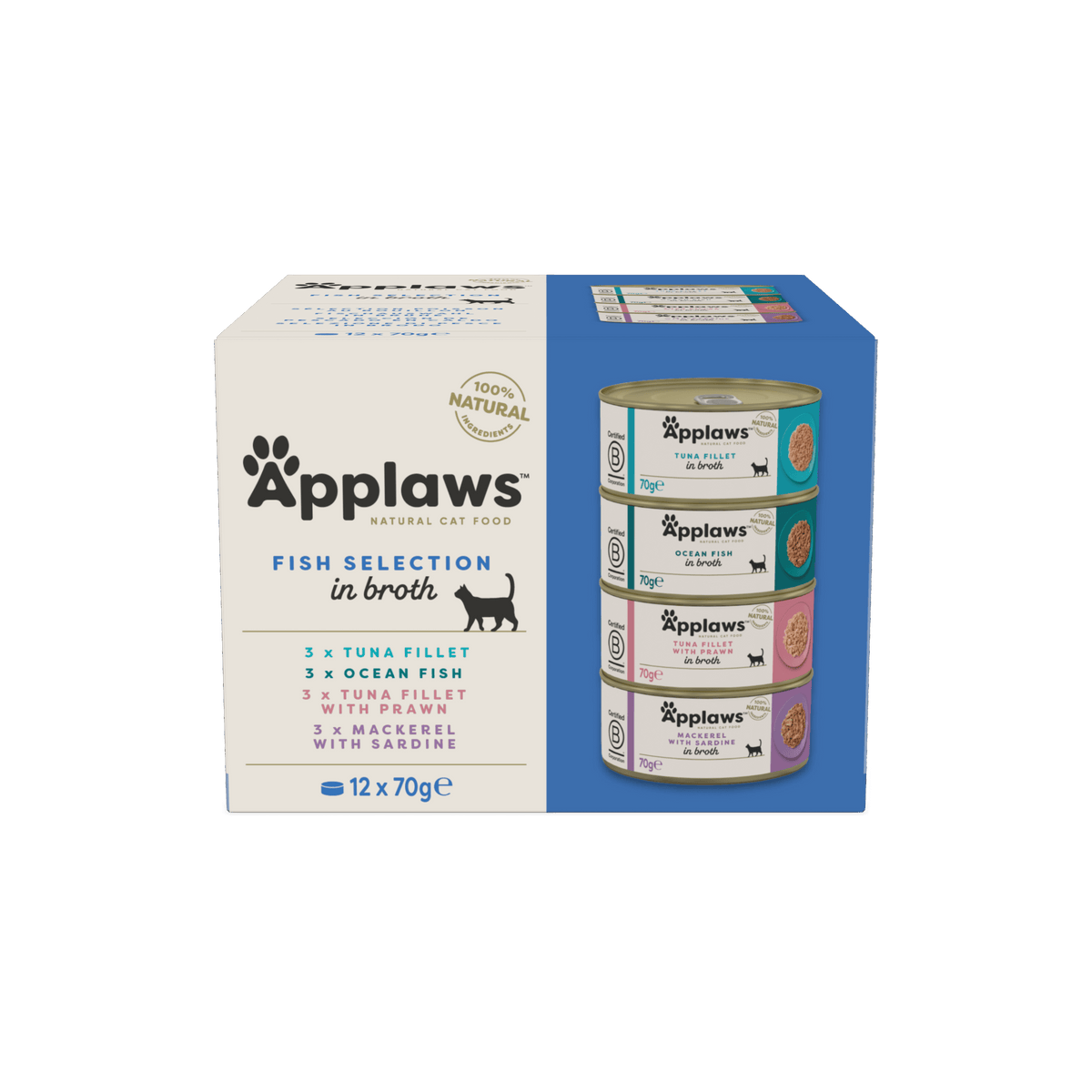 Applaws Katze Multipack Fisch Selection – 12 x 70 g