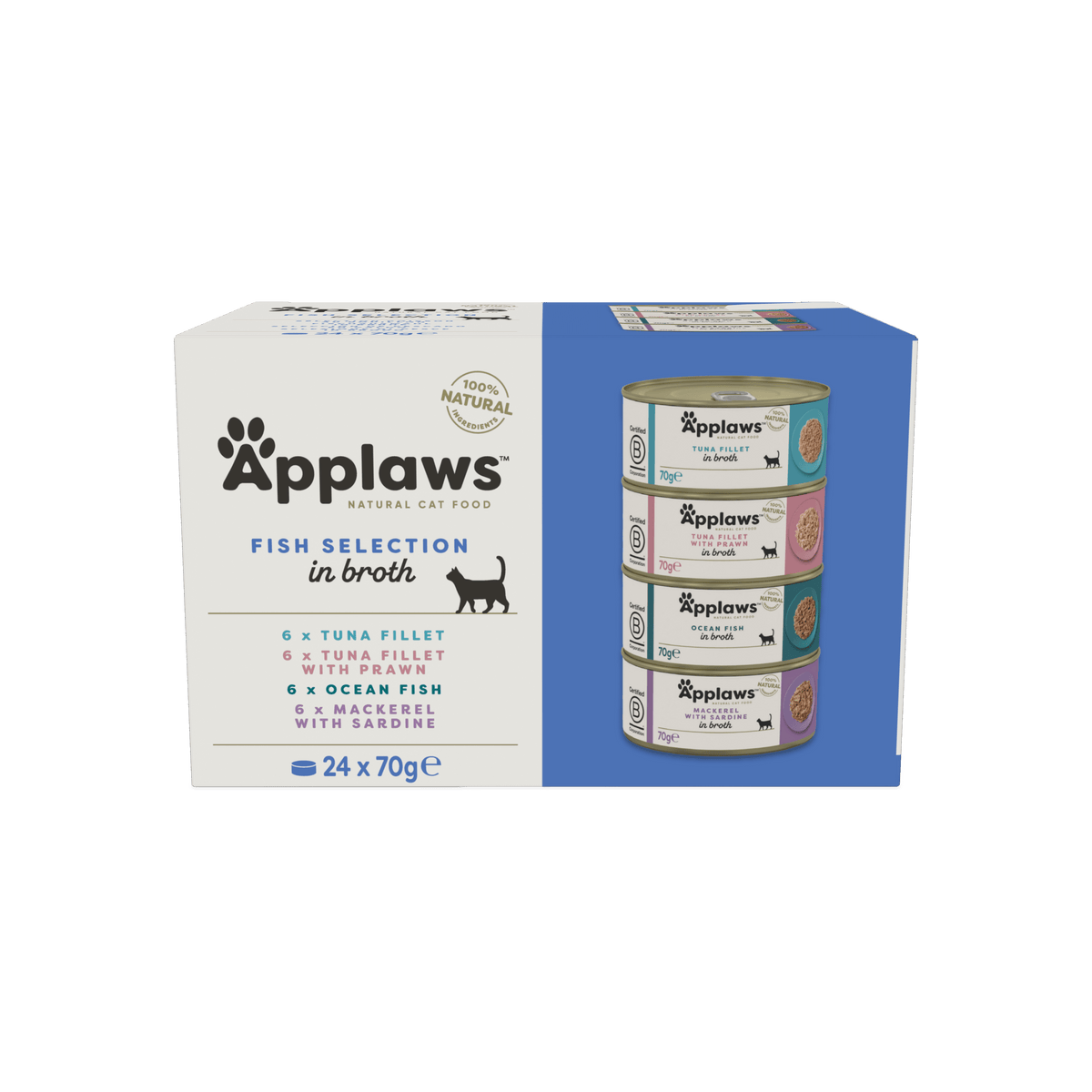 Applaws Katze Multipack Fisch Selection – 24 x 70 g