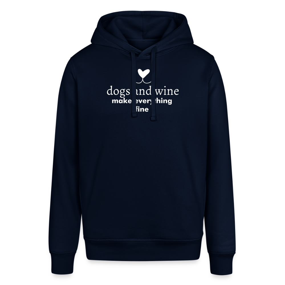 "Dogs & Wine" | Unisex Bio-Hoodie - Navy