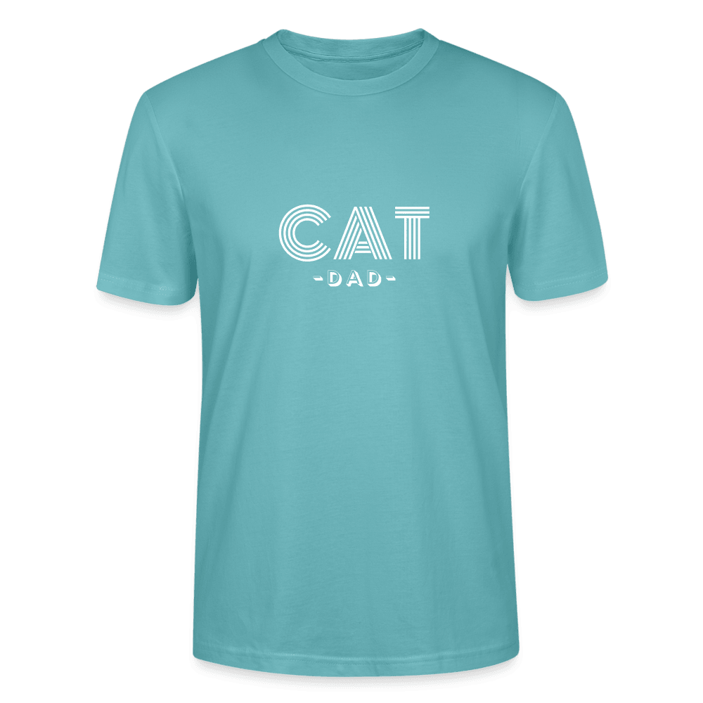 &quot;CAT DAD&quot; | Männer Bio-T-Shirt - Pastelltürkis