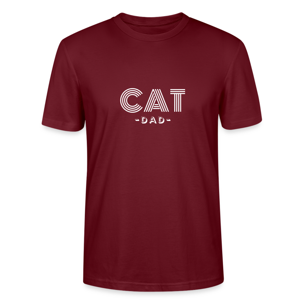 "CAT DAD" | Männer Bio-T-Shirt - Burgunderrot