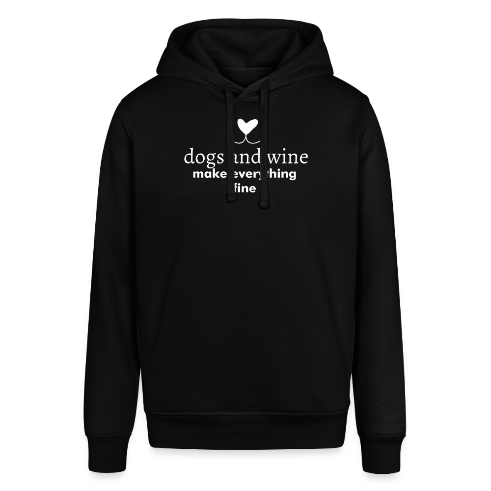 "Dogs & Wine" | Unisex Bio-Hoodie - Schwarz
