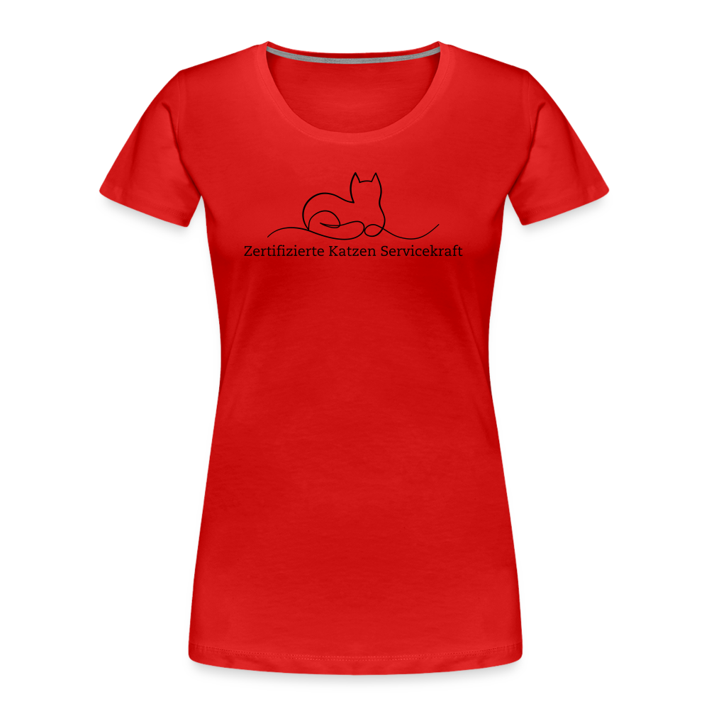 "Zertifizierte Katzen Servicekraft" | Frauen Bio-T-Shirt - Rot