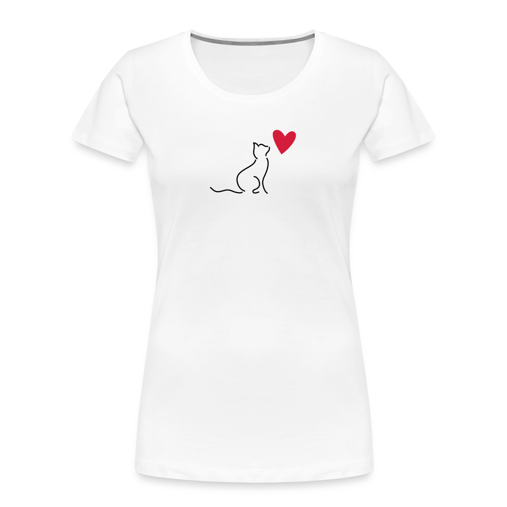 "Catlove" | Frauen Bio-T-Shirt - Weiß