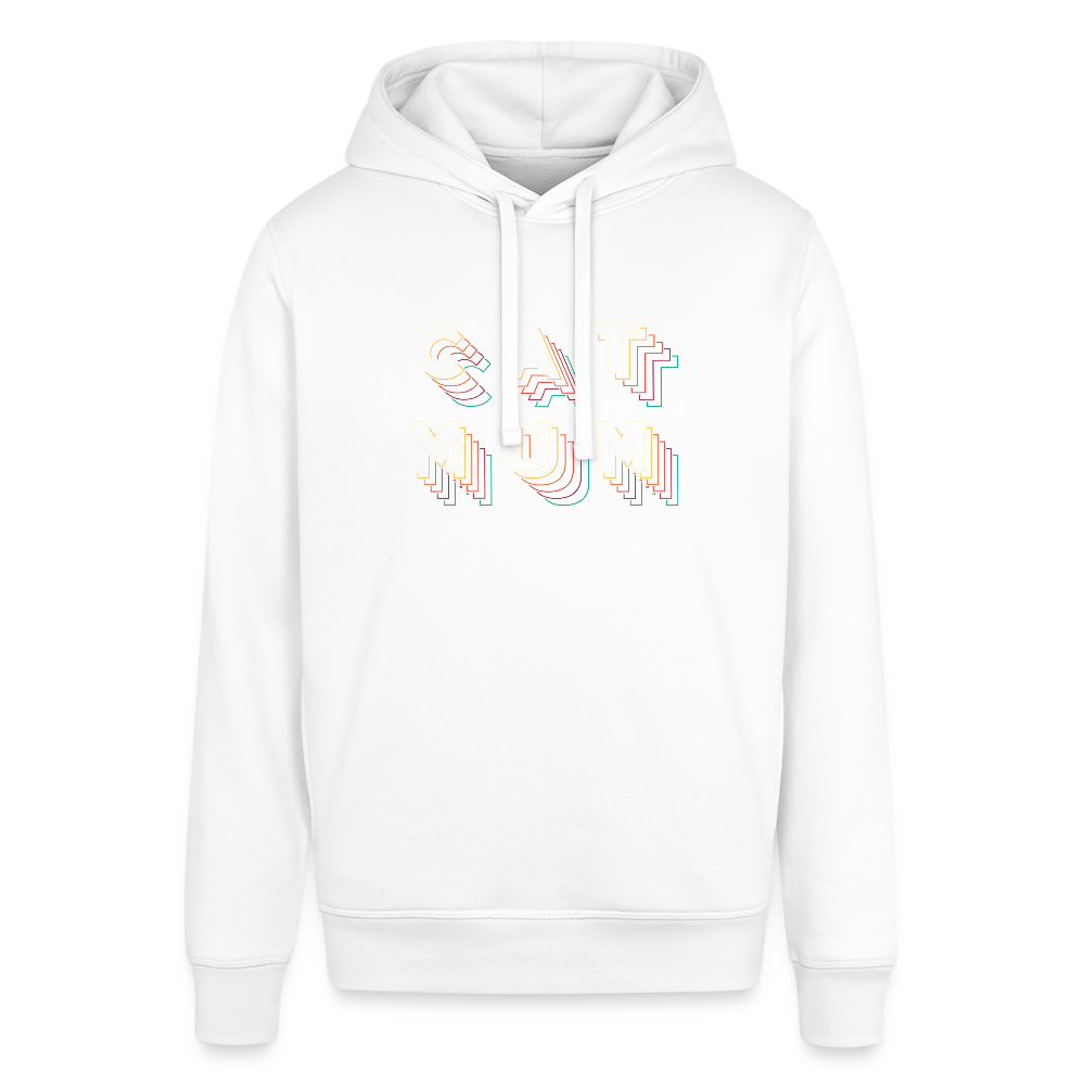 "CAT MOM" Retro bunt | Frauen Bio-Hoodie - Weiß