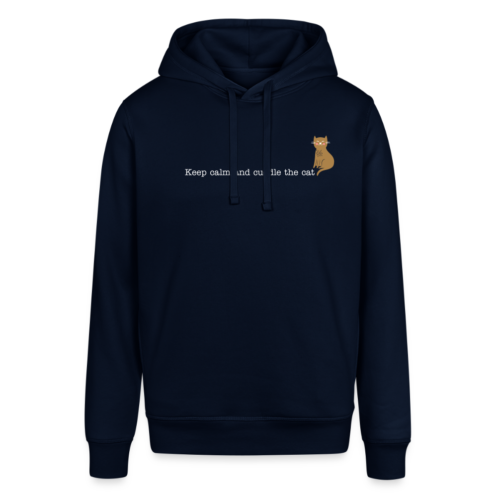 "Keep calm and cuddle the cat" | Unisex Bio Hoodie - Navy