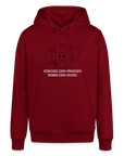 "Vegiss den Prinzen, nimm den Hund!" | Frauen Bio-Hoodie - Burgunderrot