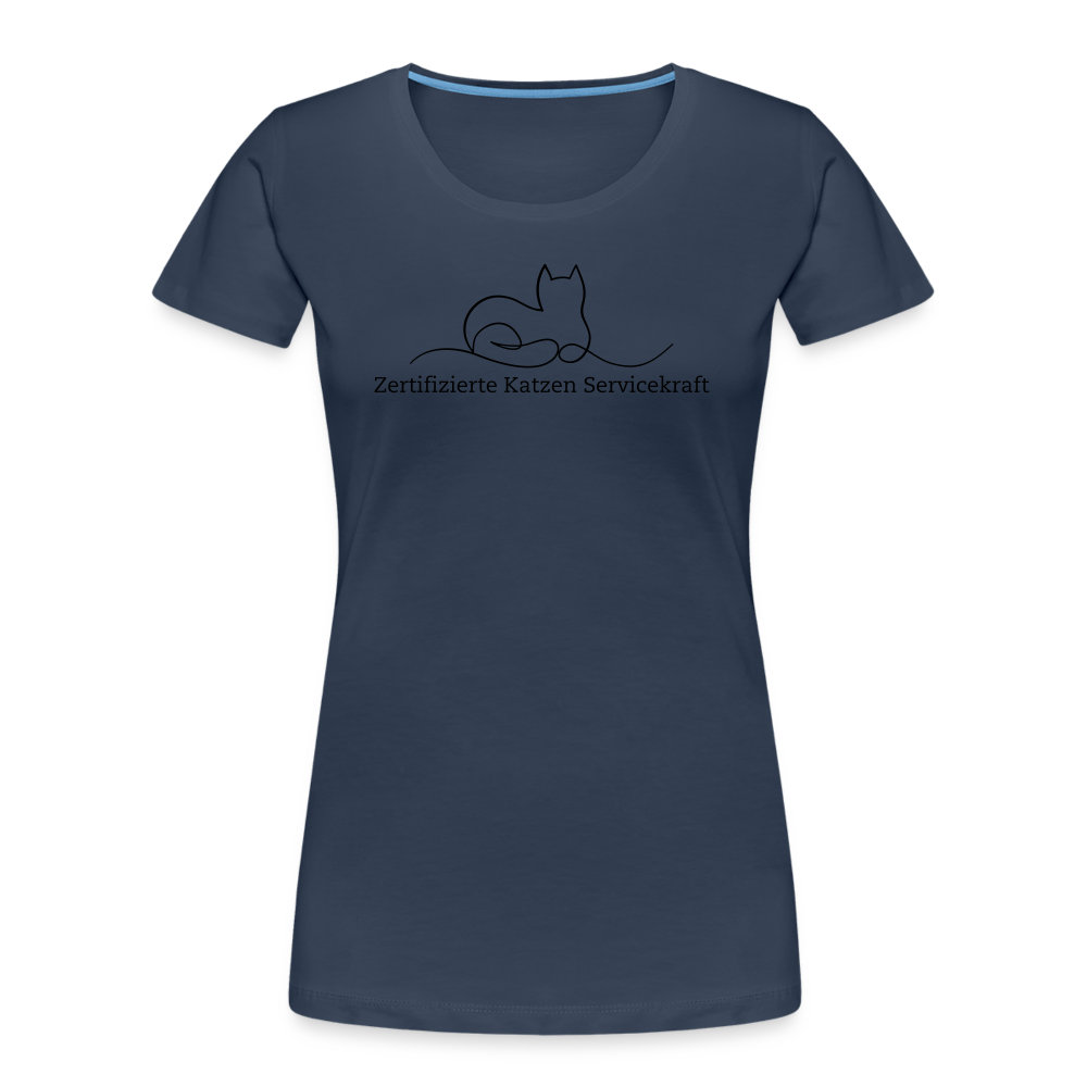 "Zertifizierte Katzen Servicekraft" | Frauen Bio-T-Shirt - Navy