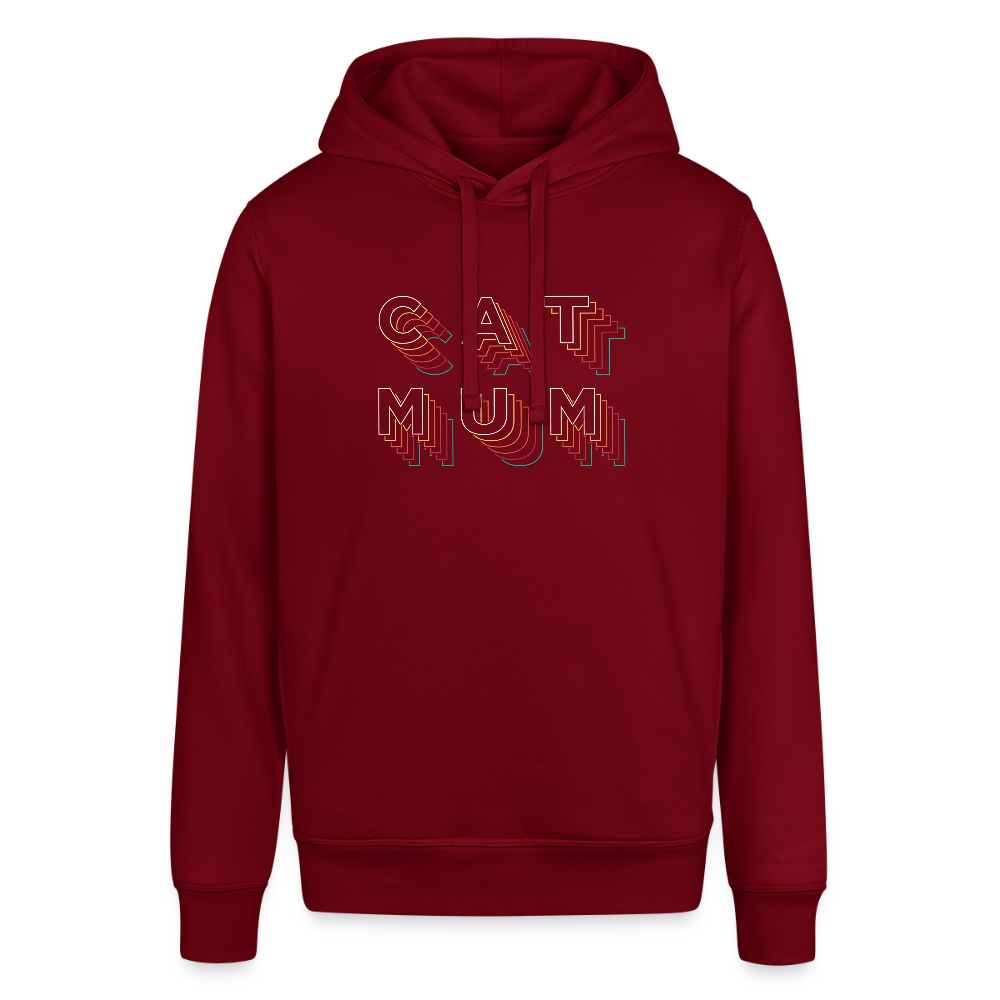 "CAT MOM" Retro bunt | Frauen Bio-Hoodie - Burgunderrot