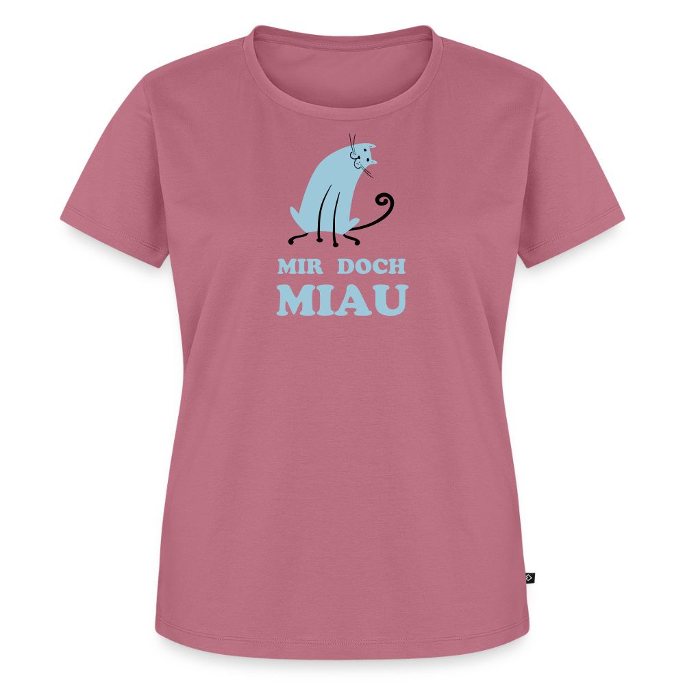 "Mir doch Miau" | Frauen Bio-T-Shirt mit Rundhals-Ausschnitt - Mauve