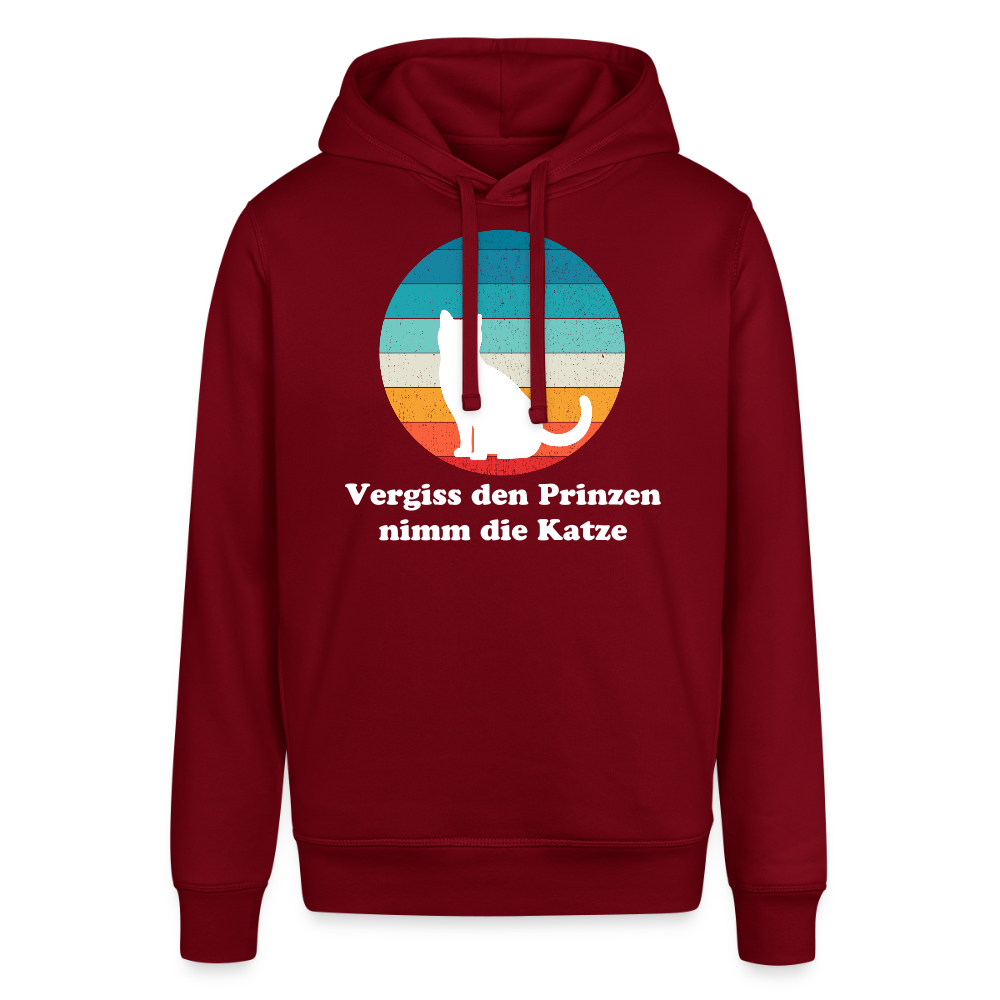 "Vergiss den Prinzen nimm die Katze!" | Frauen Bio-Hoodie - Burgunderrot