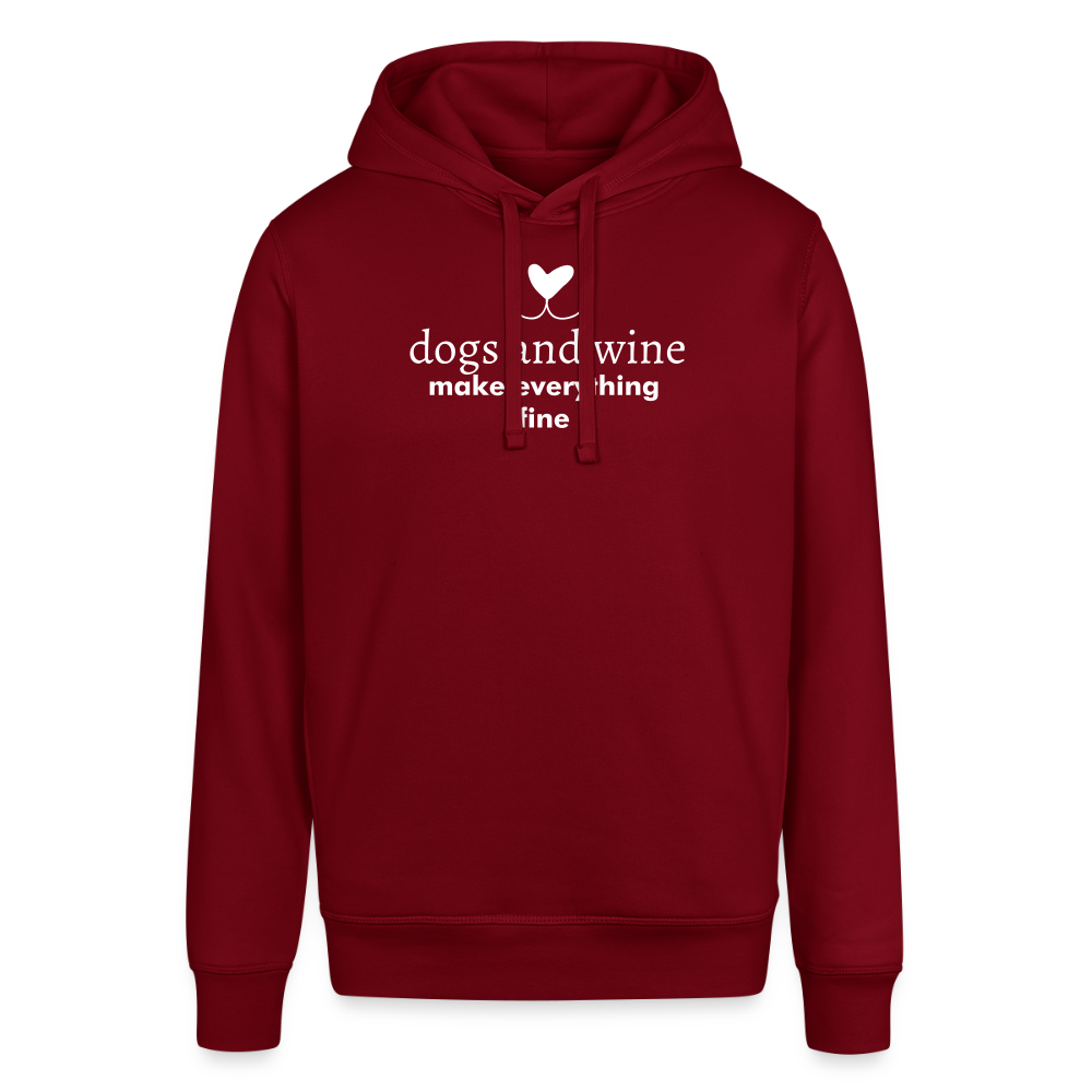 "Dogs & Wine" | Unisex Bio-Hoodie - Burgunderrot
