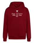 "Dogs & Wine" | Unisex Bio-Hoodie - Burgunderrot