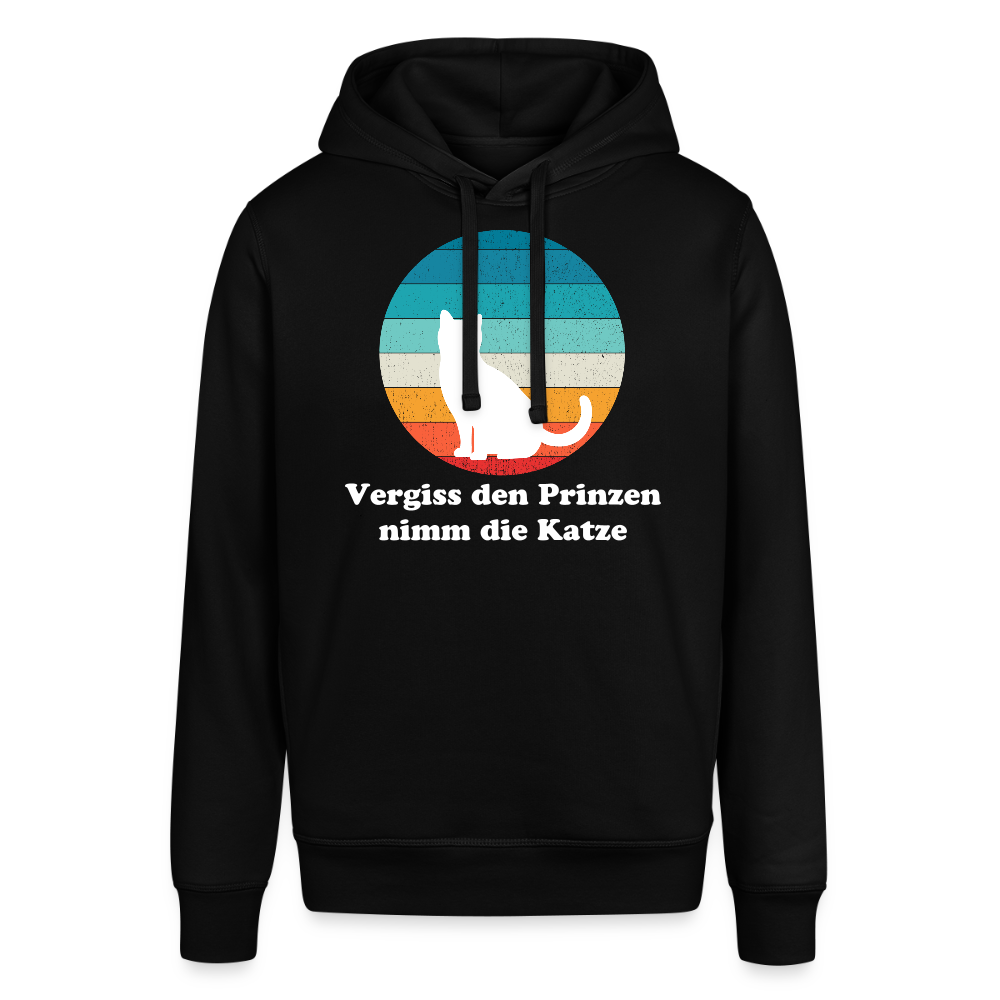 "Vergiss den Prinzen nimm die Katze!" | Frauen Bio-Hoodie - Schwarz