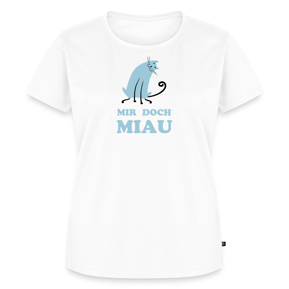 "Mir doch Miau" | Frauen Bio-T-Shirt mit Rundhals-Ausschnitt - Weiß