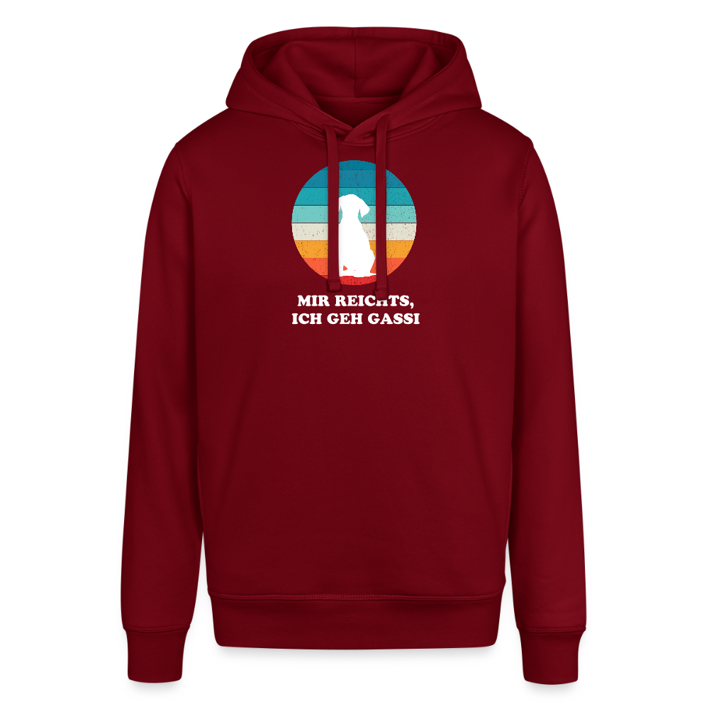 "Mir reichts, Ich geh Gassi!" | Unisex Bio-Hoodie - Burgunderrot