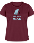 "Mir doch Miau" | Frauen Bio-T-Shirt mit Rundhals-Ausschnitt - Burgunderrot