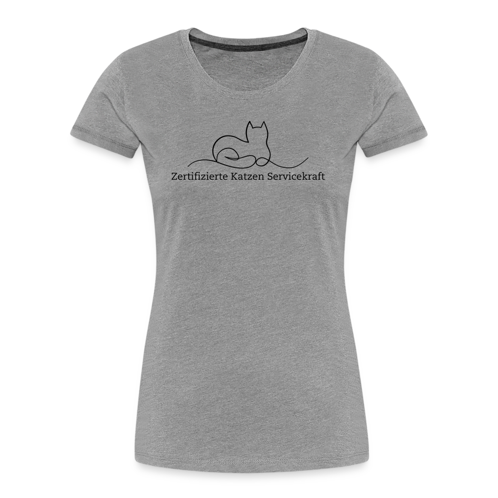 "Zertifizierte Katzen Servicekraft" | Frauen Bio-T-Shirt - Grau meliert