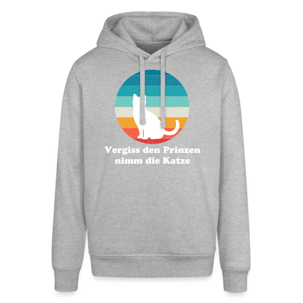 "Vergiss den Prinzen nimm die Katze!" | Frauen Bio-Hoodie - Grau meliert