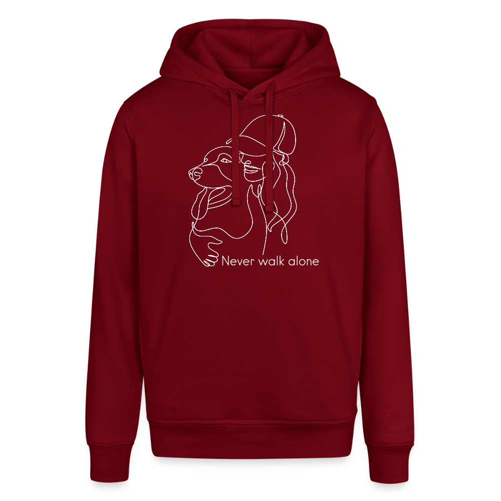 "Never walk alone!" | Frauen Bio-Hoodie - Burgunderrot