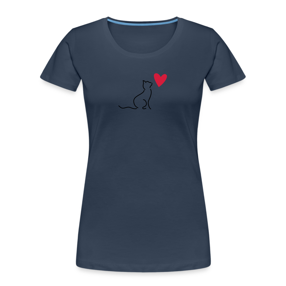 "Catlove" | Frauen Bio-T-Shirt - Navy