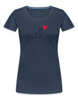 "Catlove" | Frauen Bio-T-Shirt - Navy