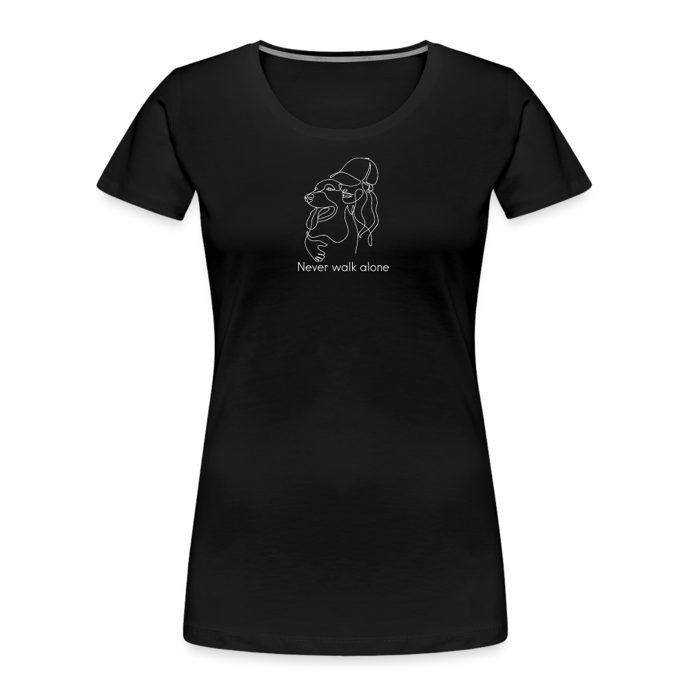 "Never walk alone!" | Frauen Bio T-Shirt - Schwarz