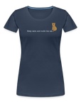 "Keep calm and cuddle the cat" | Frauen Bio-T-Shirt - Navy