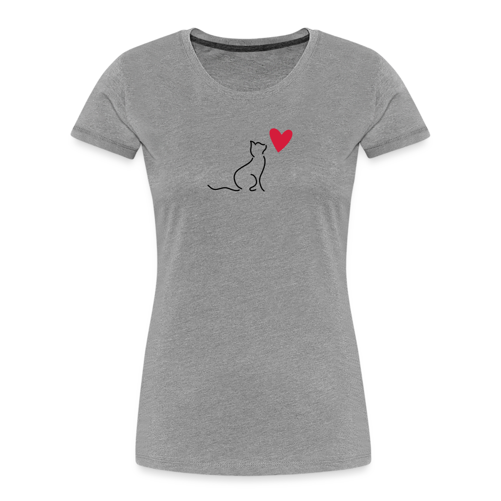 "Catlove" | Frauen Bio-T-Shirt - Grau meliert