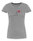 "Catlove" | Frauen Bio-T-Shirt - Grau meliert