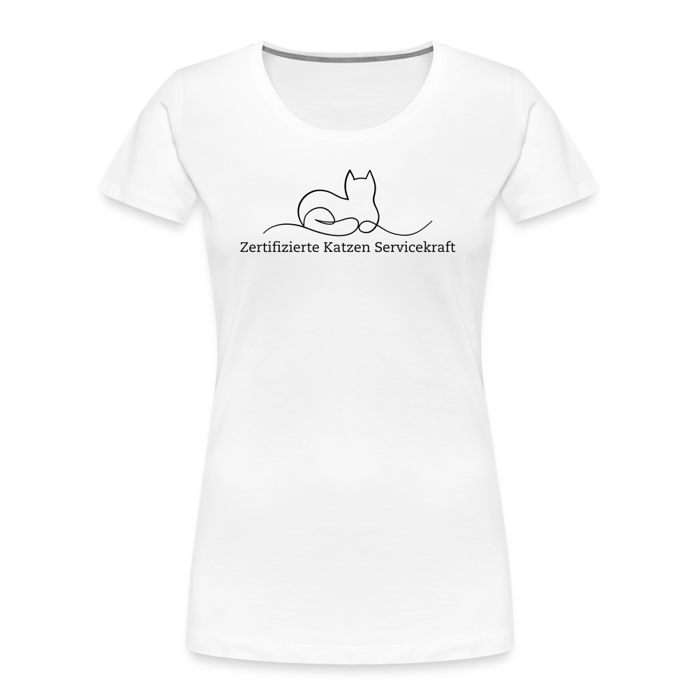 "Zertifizierte Katzen Servicekraft" | Frauen Bio-T-Shirt - Weiß