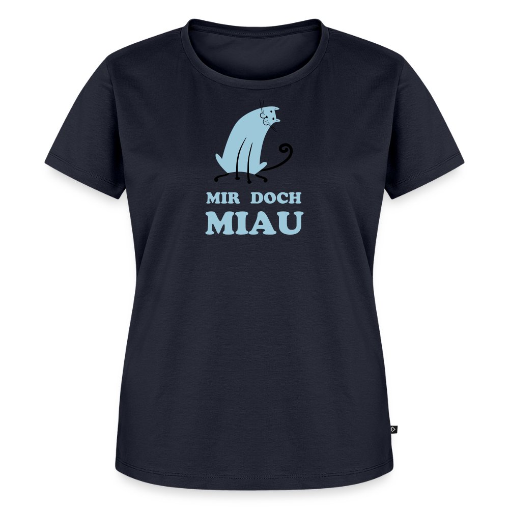"Mir doch Miau" | Frauen Bio-T-Shirt mit Rundhals-Ausschnitt - Navy
