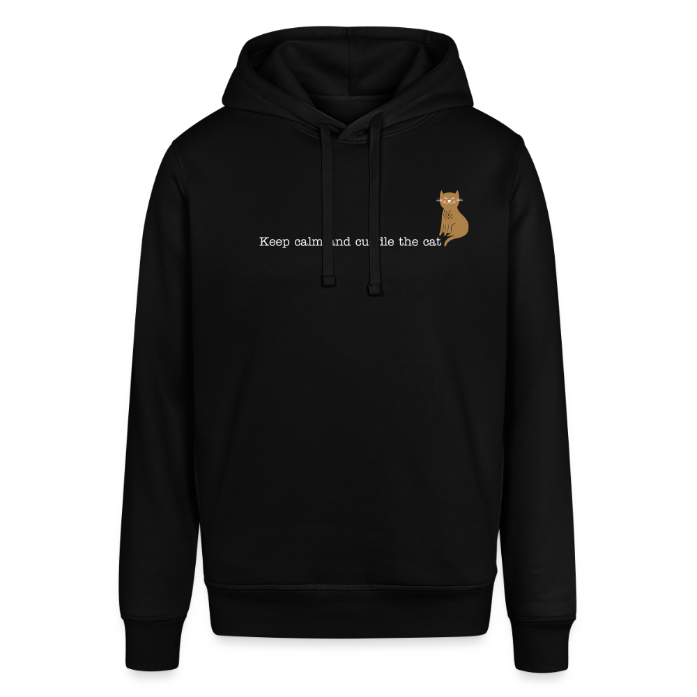 "Keep calm and cuddle the cat" | Unisex Bio Hoodie - Schwarz
