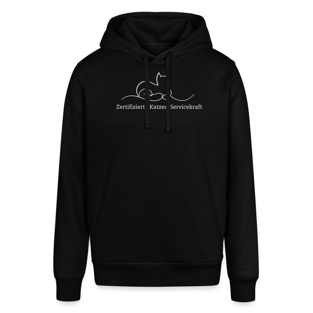 "Zertifizierte Katzen Servicekraft" | Unisex Bio Hoodie - Schwarz