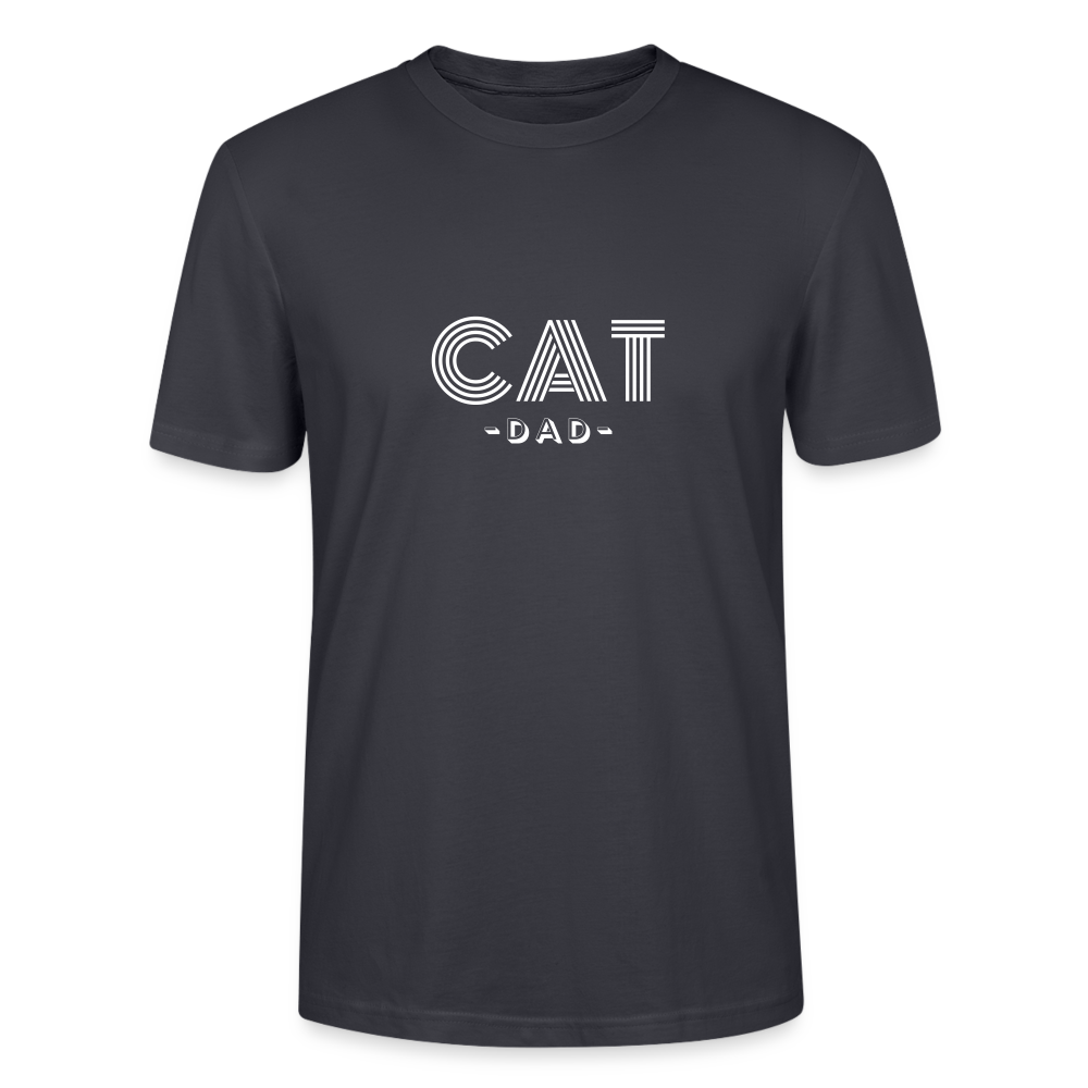 "CAT DAD" | Männer Bio-T-Shirt - Dunkles Graublau