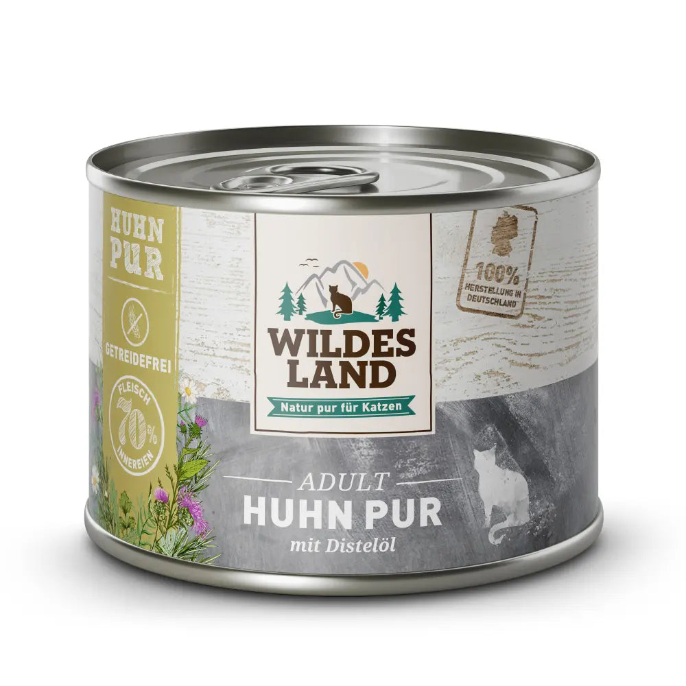 Wildes Land Katze Huhn pur+Distelöl