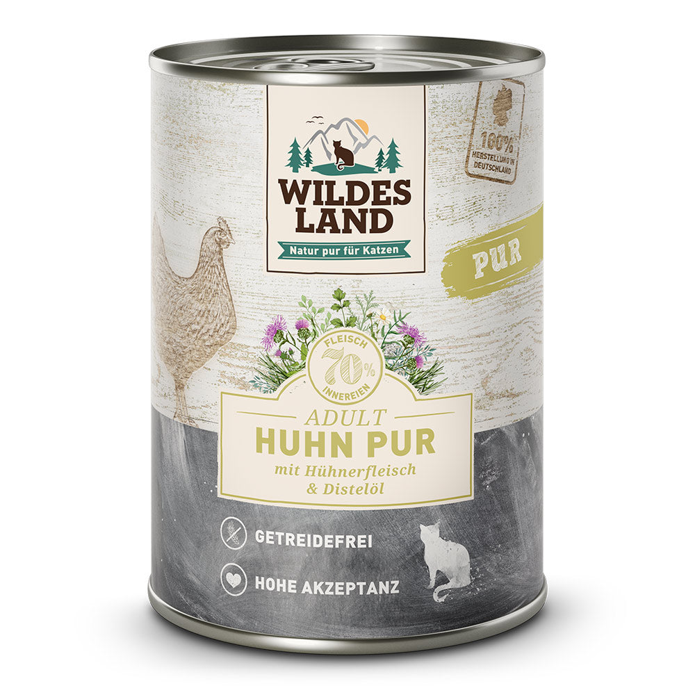 Wildes Land Katze Huhn pur+Distelöl