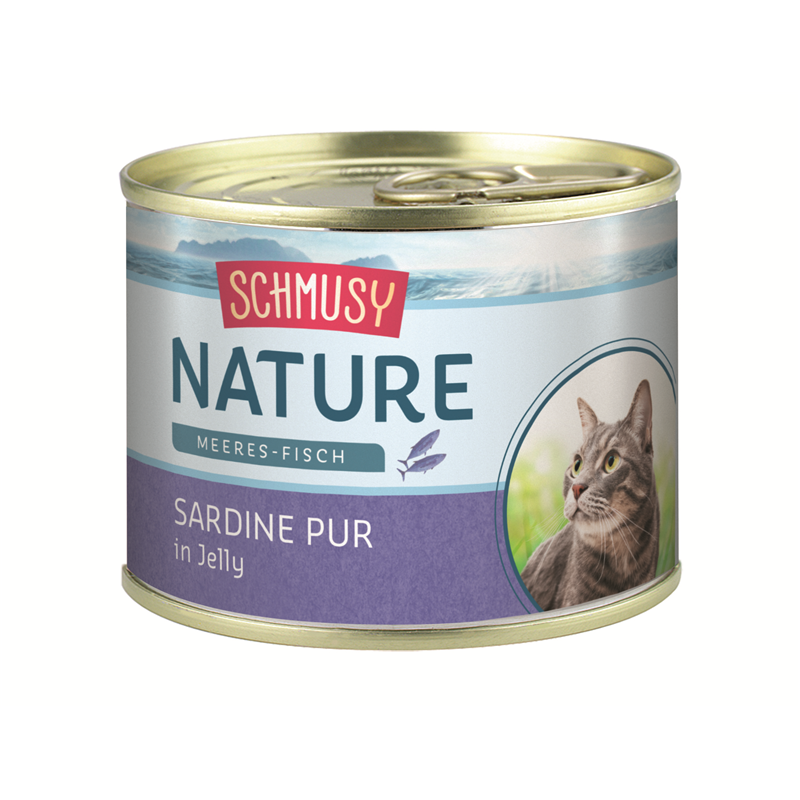Artikel mit dem Namen Schmusy Sardine Pur im Shop von zoo.de , dem Onlineshop für nachhaltiges Hundefutter und Katzenfutter.