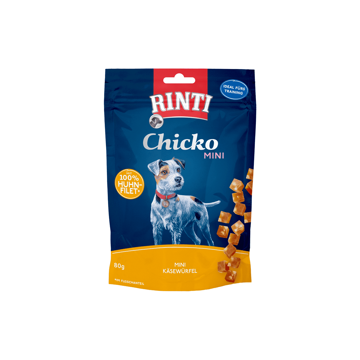 Artikel mit dem Namen Rinti Snack Chicko Mini Käsewürfel Huhn im Shop von zoo.de , dem Onlineshop für nachhaltiges Hundefutter und Katzenfutter.