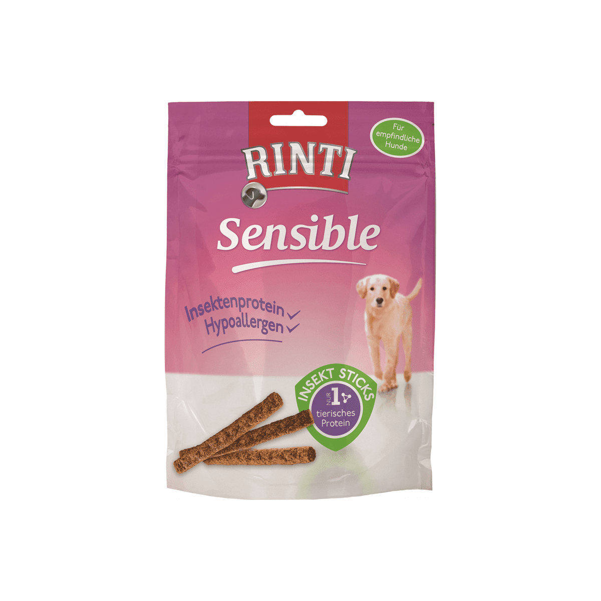 Artikel mit dem Namen Rinti Sensible Snack Insekt Sticks im Shop von zoo.de , dem Onlineshop für nachhaltiges Hundefutter und Katzenfutter.