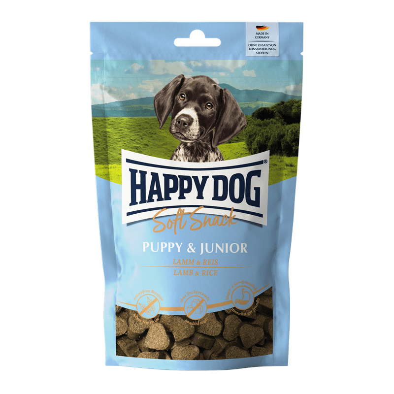 Artikel mit dem Namen HappyDog Snack Soft Puppy &amp; Junior Lamm im Shop von zoo.de , dem Onlineshop für nachhaltiges Hundefutter und Katzenfutter.