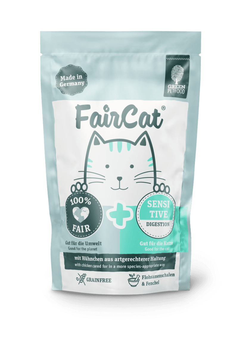 Artikel mit dem Namen FairCat Sensitive im Shop von zoo.de , dem Onlineshop für nachhaltiges Hundefutter und Katzenfutter.