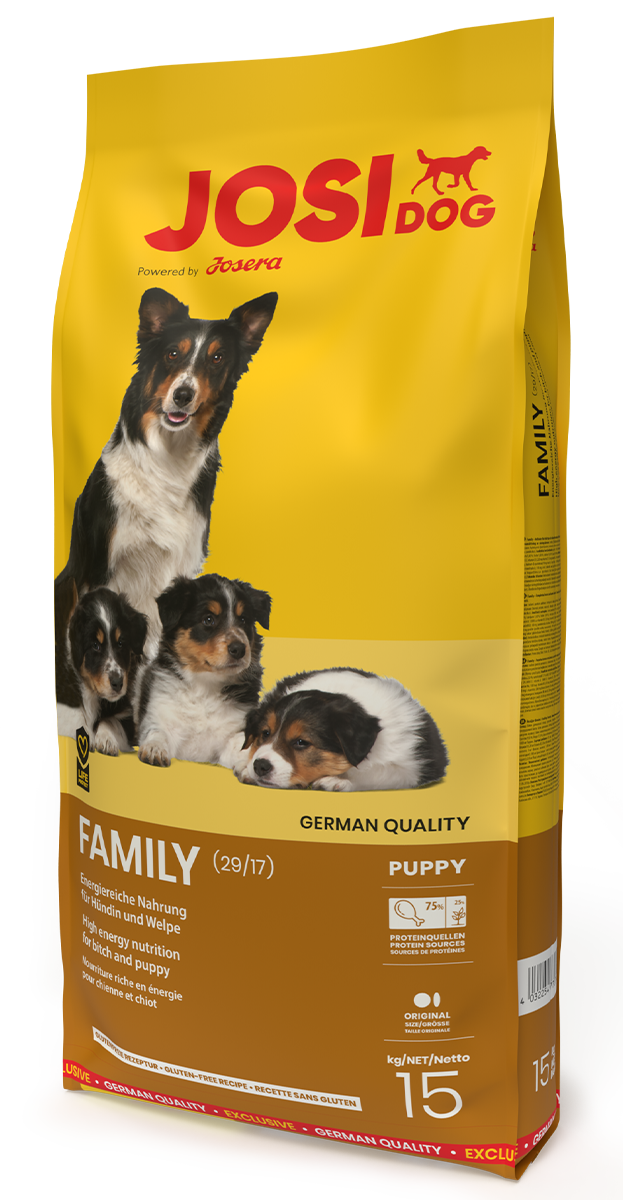 JosiDog Family Trockenfutter für Hündin und Welpe, 15-kg-Sack