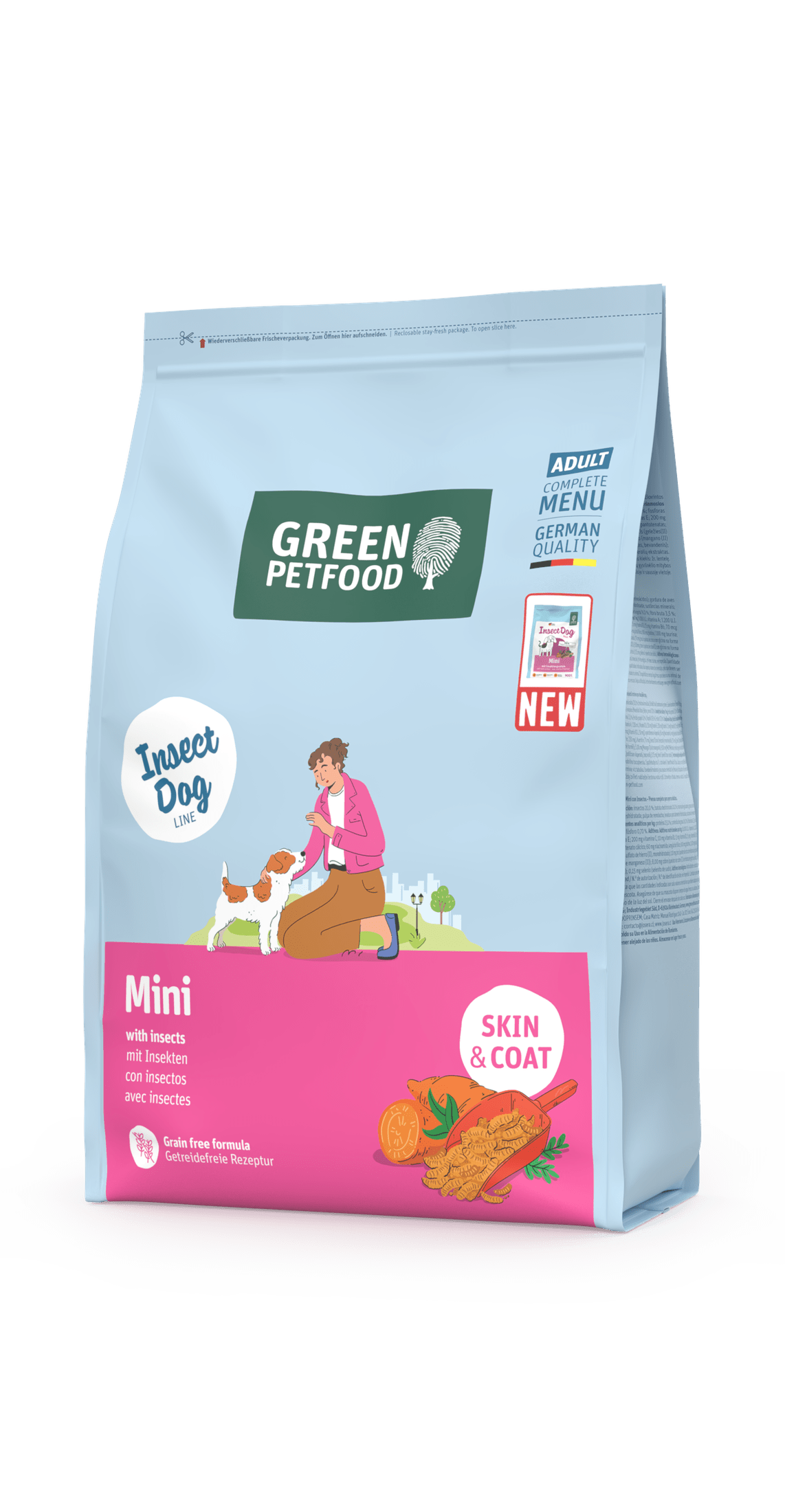 Green Petfood Hund Mini with Insects zoo-de