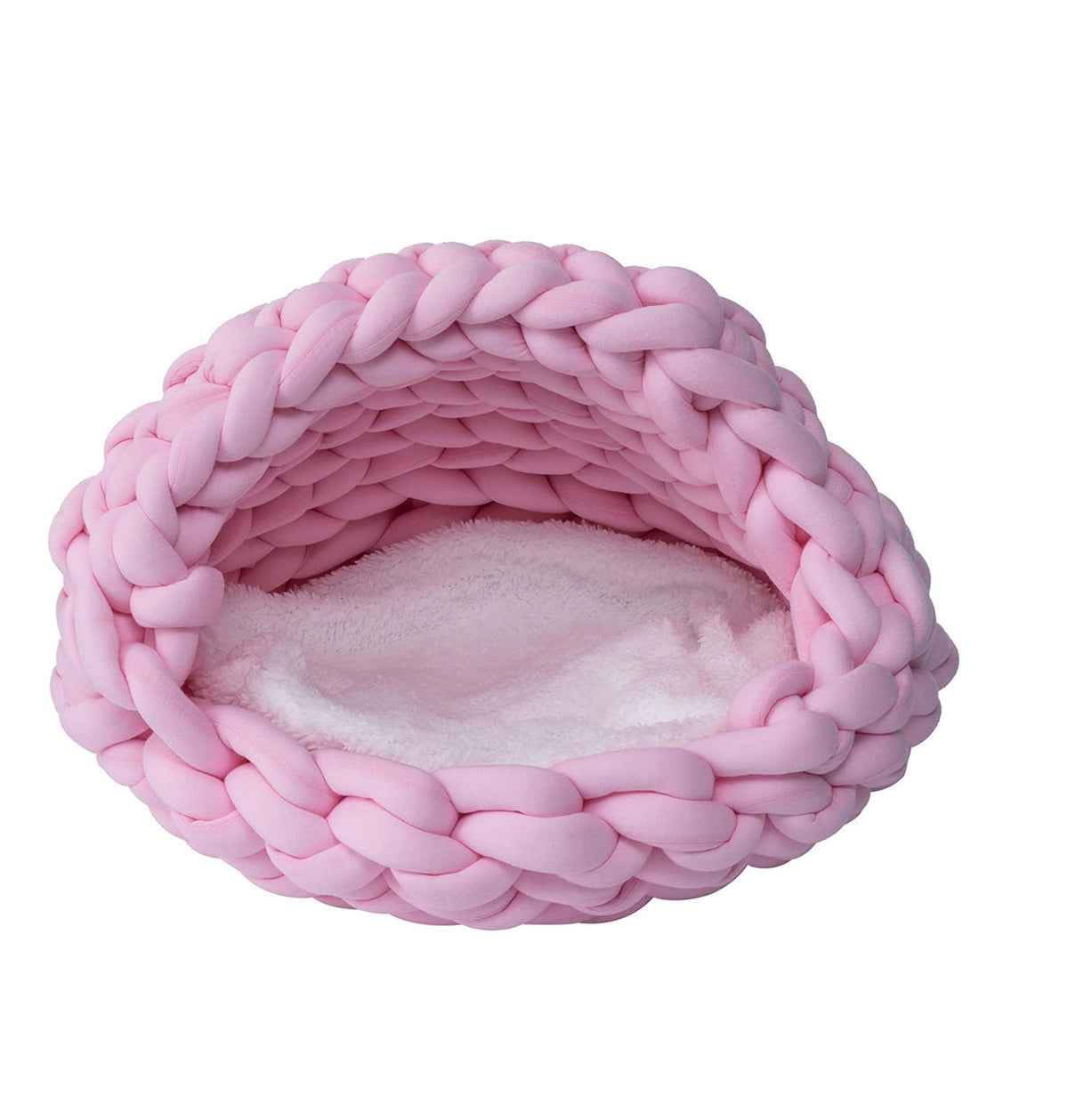 Quapas Katzenbett Iglu geflochten – Rosa