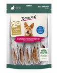 Dokas Kaninchenohren lang, getrocknet, Hundesnack mit Fell, 180-g-Beutel
